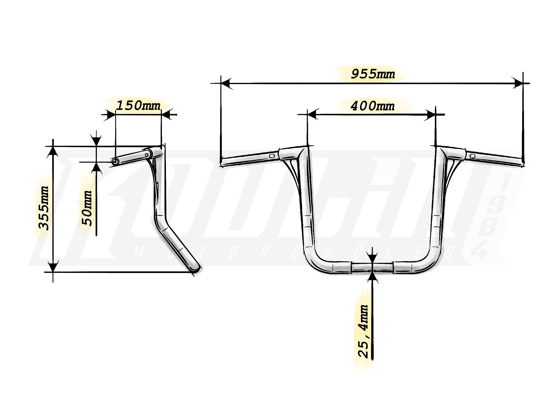 FlowBar Bagger Lenker 14" / 355mm