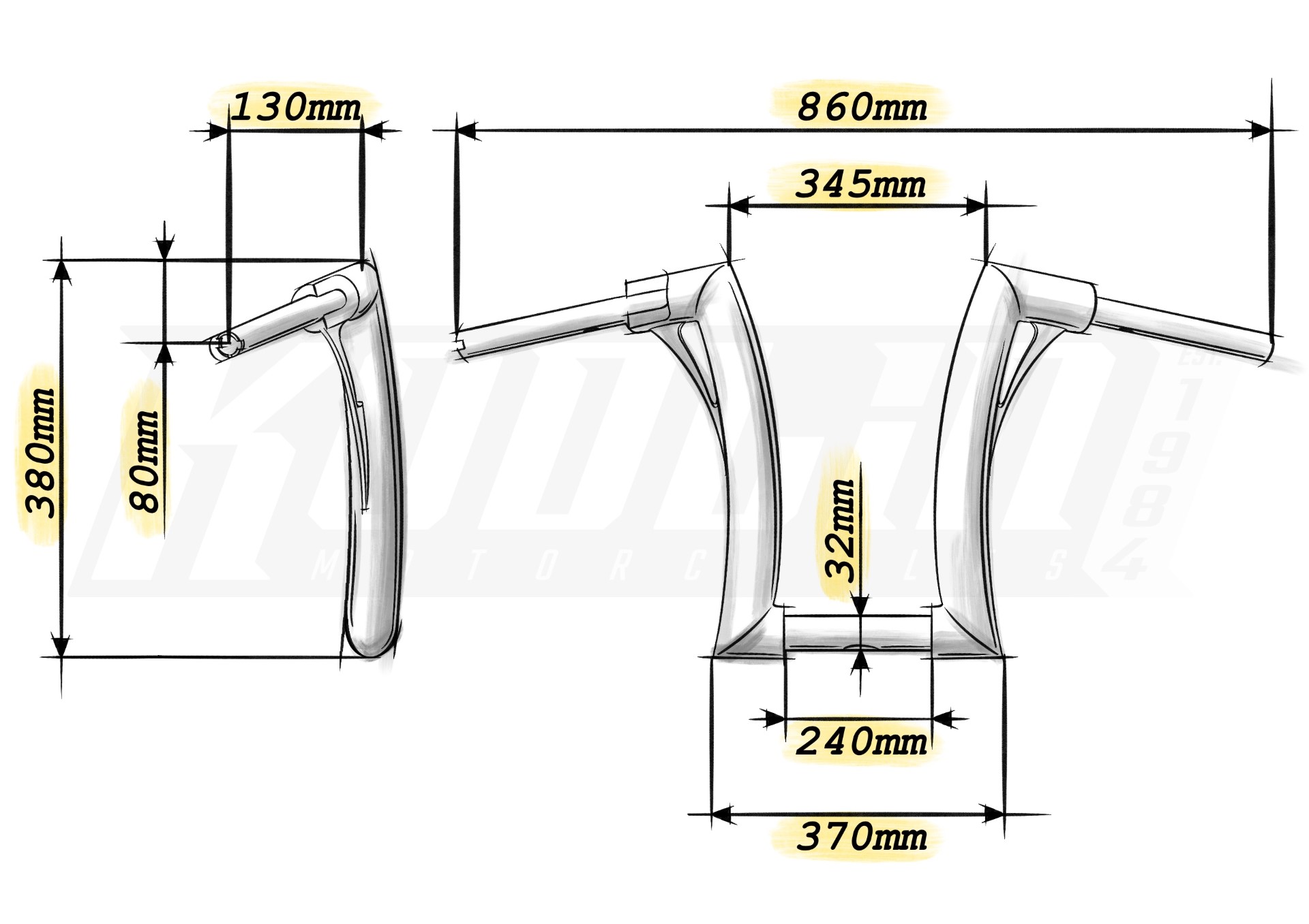 2" FlowBar Tall 15" / 380mm Road Glide