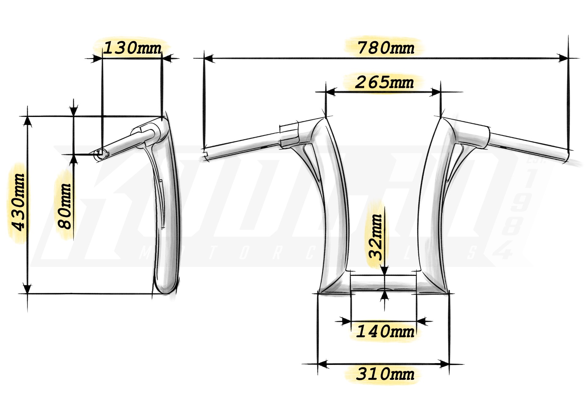 2" FlowBar Extra Tall 17" / 430mm Road King Special